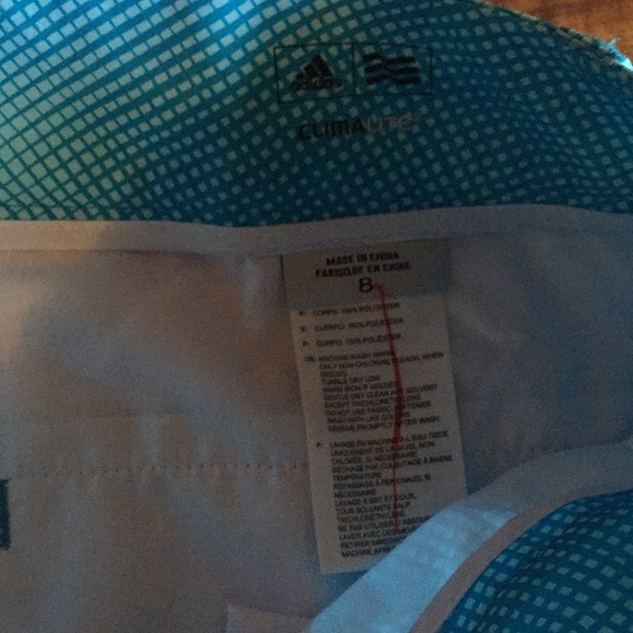 Adadis shorts size 8 Aqua blue and white - Picture 3 of 5